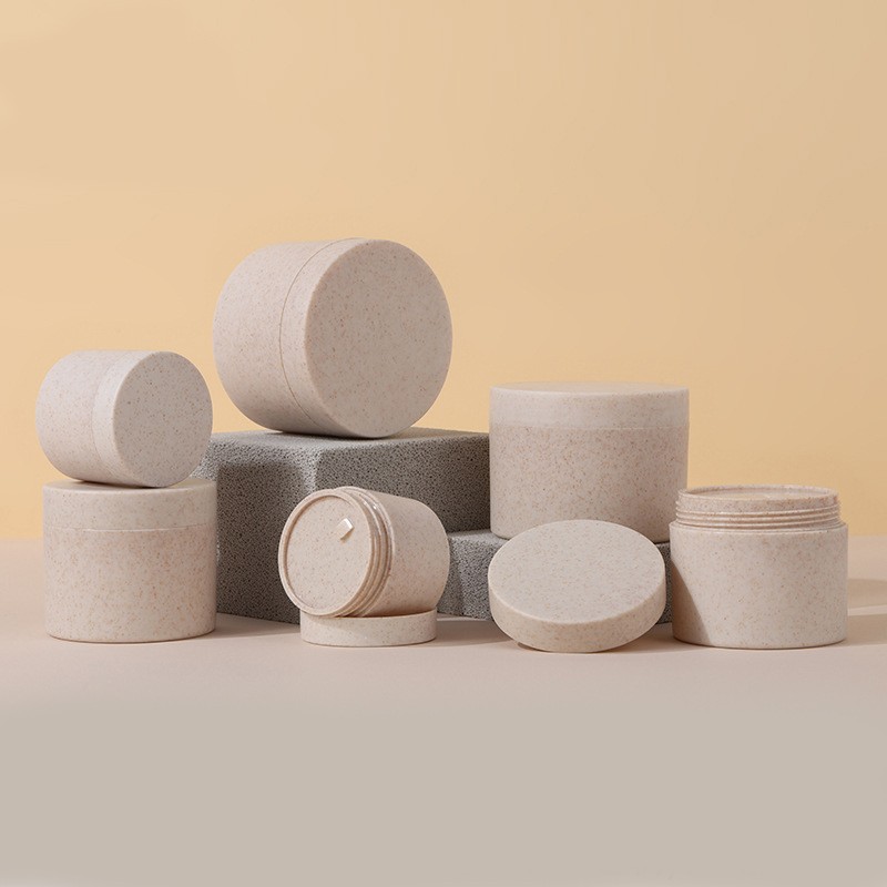 Wheat Straw Multi-Specification Plastic Cream Bottle Facial Mask Small Sample Jar Cream Packaging Bottle