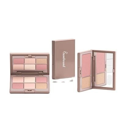 Cushion Compact - Dual-color Eyebrow Powder Cushion Compact with Double-ended Brush