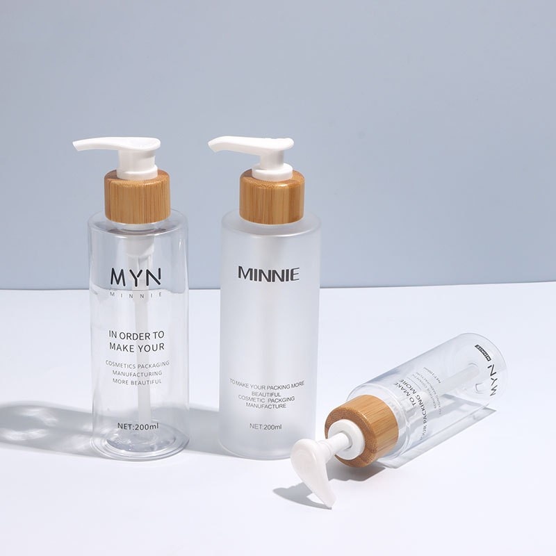 Stock Bamboo Pressing Bottle 100ml Small Bottle Skin Care Lotion Bottle Cosmetic Packaging Material 200ml Wash Bottle