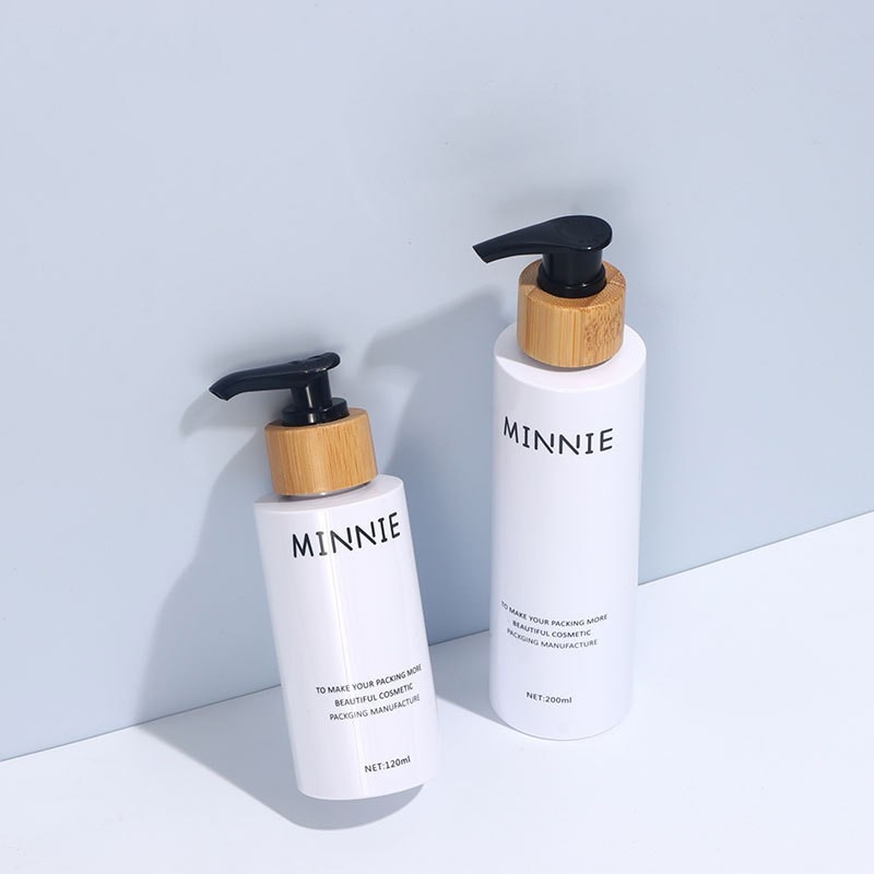 Stock Bamboo Pressing Bottle 100ml Small Bottle Skin Care Lotion Bottle Cosmetic Packaging Material 200ml Wash Bottle