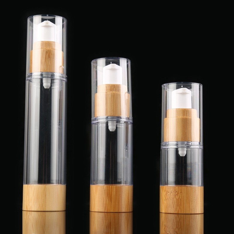 Skincare Packaging 15ml_30ml_50ml Bamboo As Vacuum Bottle Emulsion Bottle Foundation Dispenser Bottle