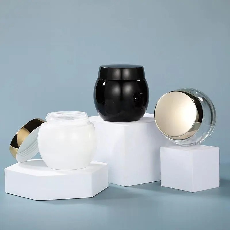 Clear Empty Screw Cap Round Plastic Face Cream Cosmetic Jars