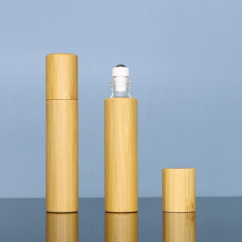 Bamboo Ball Bottle 1ml 3ml5ml10ml Bamboo Bead Bottle Bamboo Lid Fine Oil Bottle Dispenser Bottle Bamboo Bottle