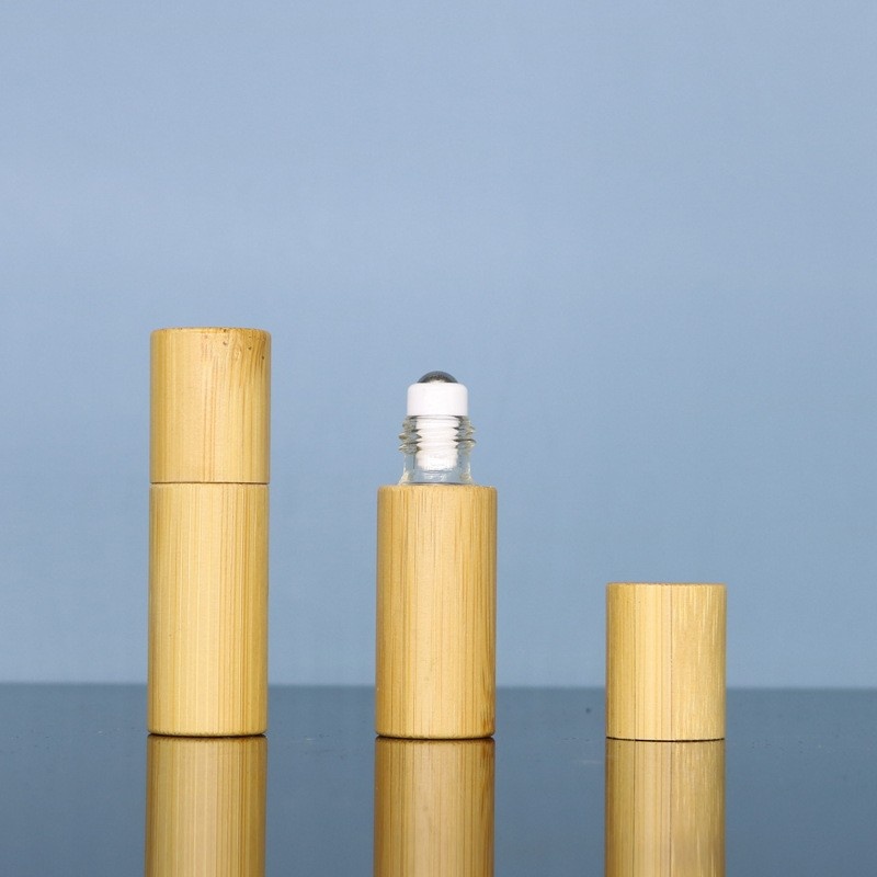 Bamboo Ball Bottle 1ml 3ml5ml10ml Bamboo Bead Bottle Bamboo Lid Fine Oil Bottle Dispenser Bottle Bamboo Bottle