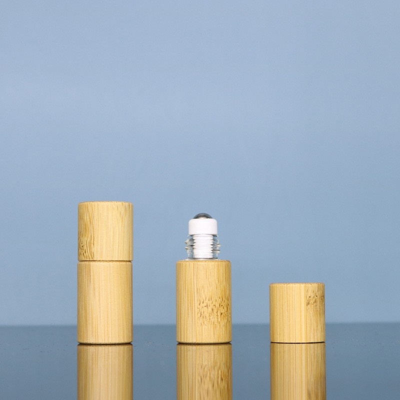 Bamboo Ball Bottle 1ml 3ml5ml10ml Bamboo Bead Bottle Bamboo Lid Fine Oil Bottle Dispenser Bottle Bamboo Bottle