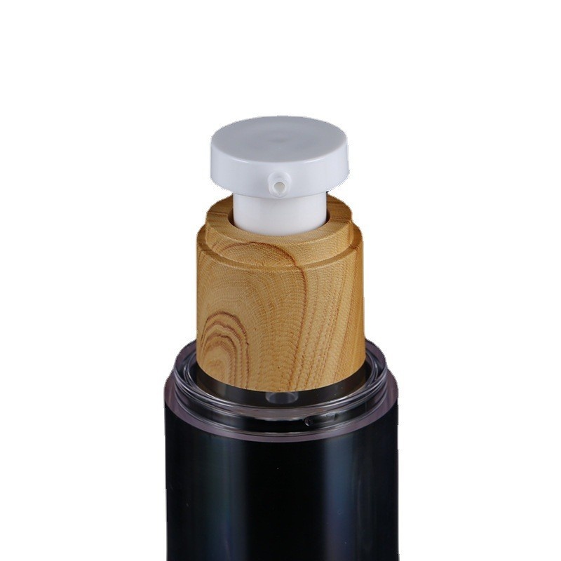 Packaging Material 15 30 50 80 100 120mlas Wood Grain Vacuum Bottle Pressed Emulsion Bottle Essence Spray