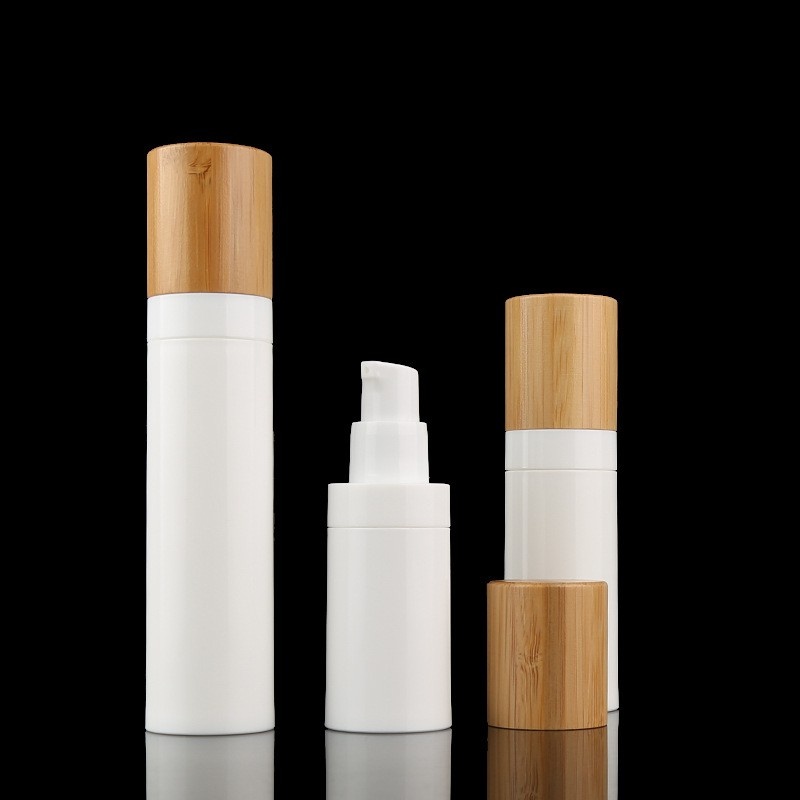20ml 30ml 40ml 50ml Bamboo Pp Vacuum Bottle Essence Bottle Emulsion Bottle Packaging Material