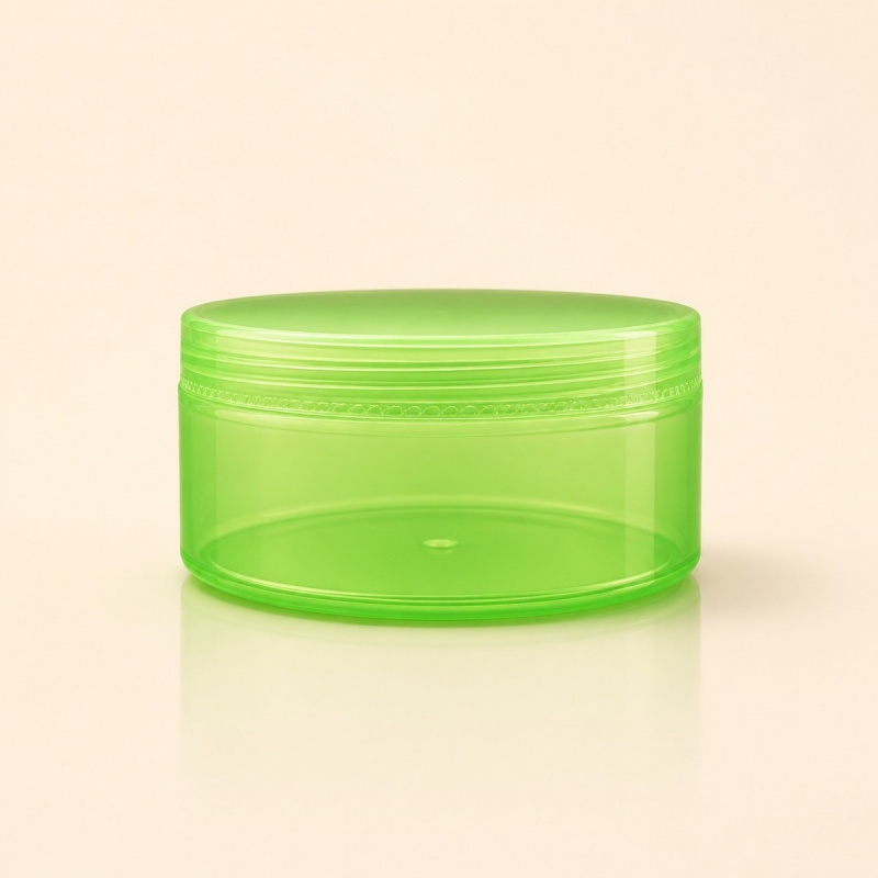 300g Green Straight Round Plastic Packing Jar Cosmetic Cream Aloe Vera Gel Empty Mask Jar