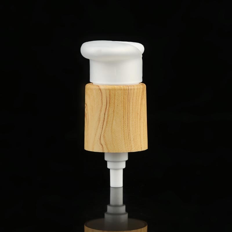 New Bamboo Pp Emulsion Pump 24_410 Transparent Half Cover Powder Pump Pressing Foundation Essence Pump