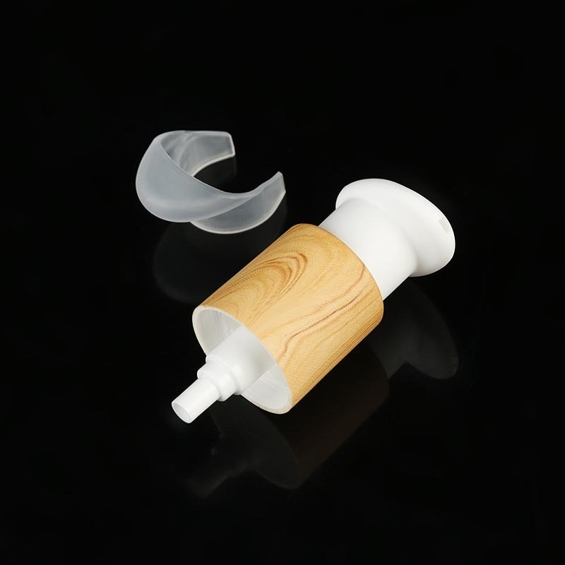 New Bamboo Pp Emulsion Pump 24_410 Transparent Half Cover Powder Pump Pressing Foundation Essence Pump