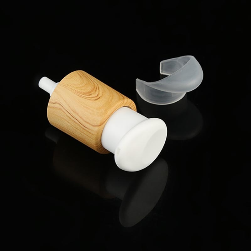 New Bamboo Pp Emulsion Pump 24_410 Transparent Half Cover Powder Pump Pressing Foundation Essence Pump