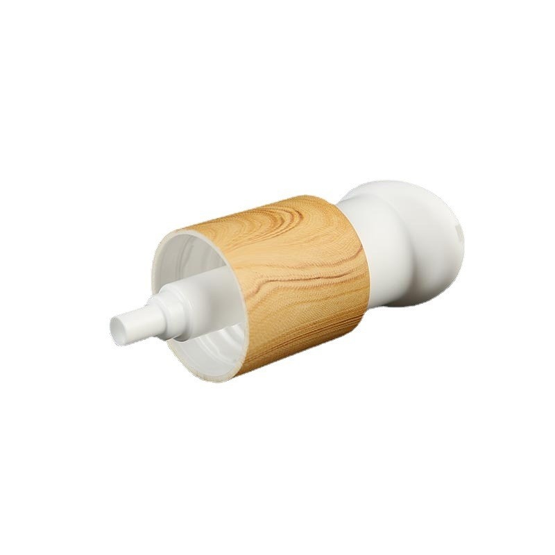 New Bamboo Pp Emulsion Pump 24_410 Transparent Half Cover Powder Pump Pressing Foundation Essence Pump