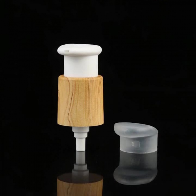 New Bamboo Pp Emulsion Pump 24_410 Transparent Half Cover Powder Pump Pressing Foundation Essence Pump