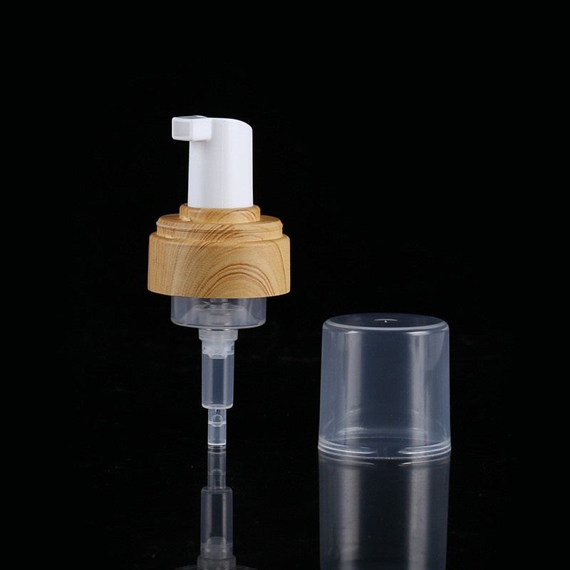 42_410 Water Transfer Wood Grain Press Foam Pump Head Face Wash Body Wash Pump Head 42 Teeth Mousse Foam Pump