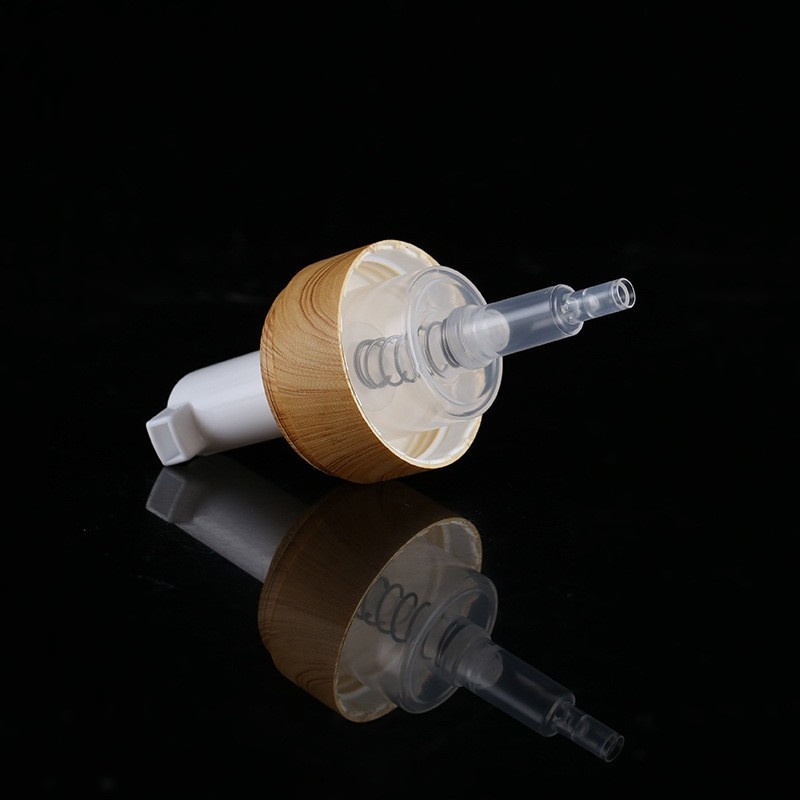 42_410 Water Transfer Wood Grain Press Foam Pump Head Face Wash Body Wash Pump Head 42 Teeth Mousse Foam Pump