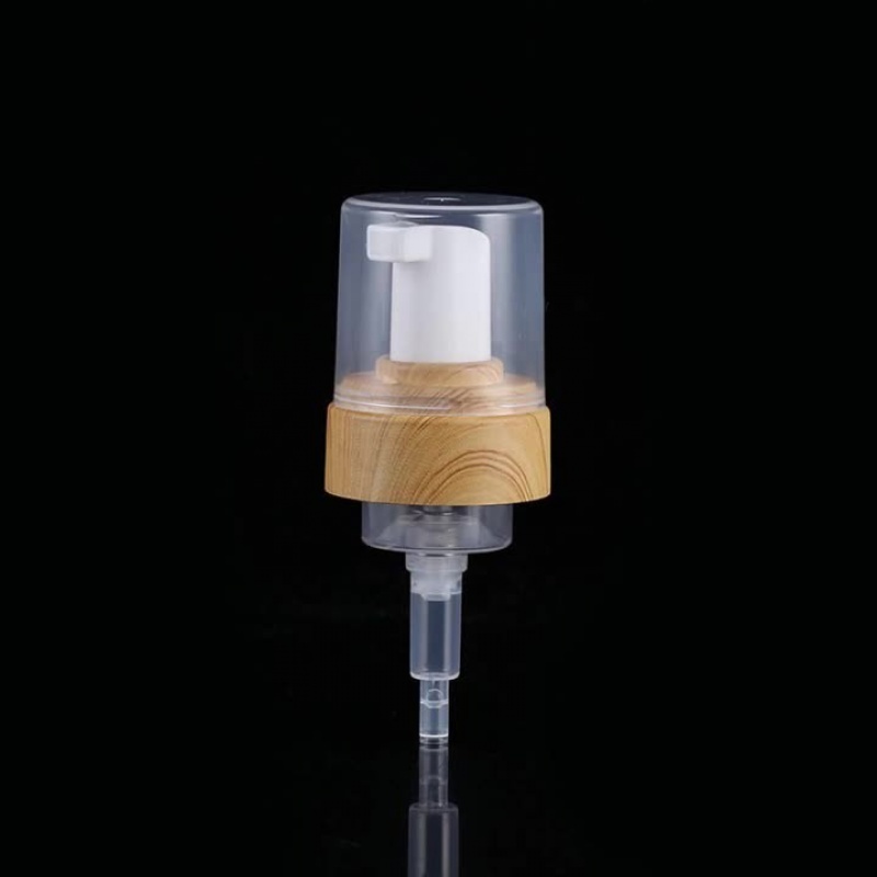 42_410 Water Transfer Wood Grain Press Foam Pump Head Face Wash Body Wash Pump Head 42 Teeth Mousse Foam Pump