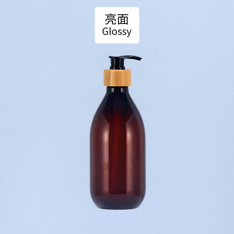 Black High Appearance Level 500ml Hand Sanitizer Bottle Light Luxury Bamboo Wood Pump Head Press Lotion Bottle 300ml Shampoo Bottle