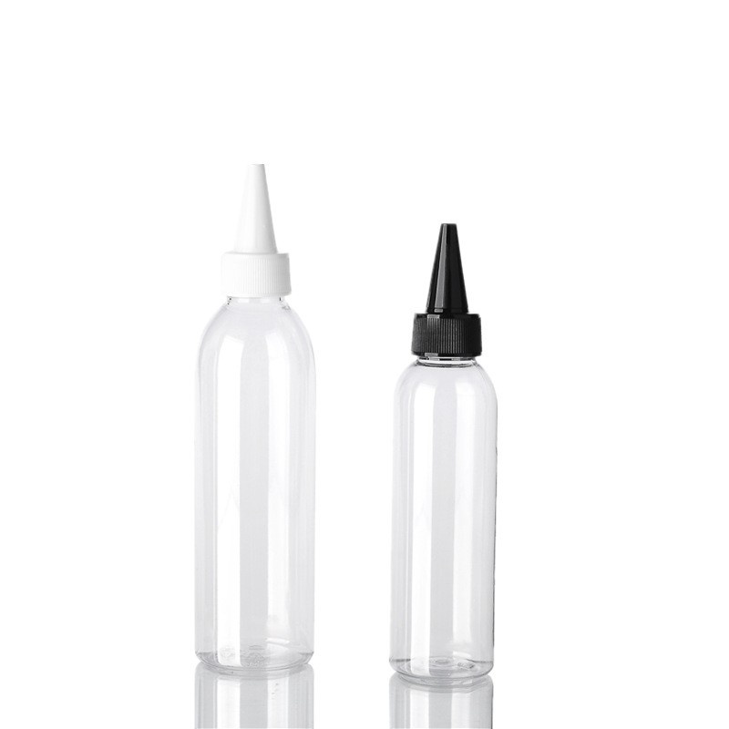 PET 100ml/500ml transparent bottles, pointed spout squeeze bottles