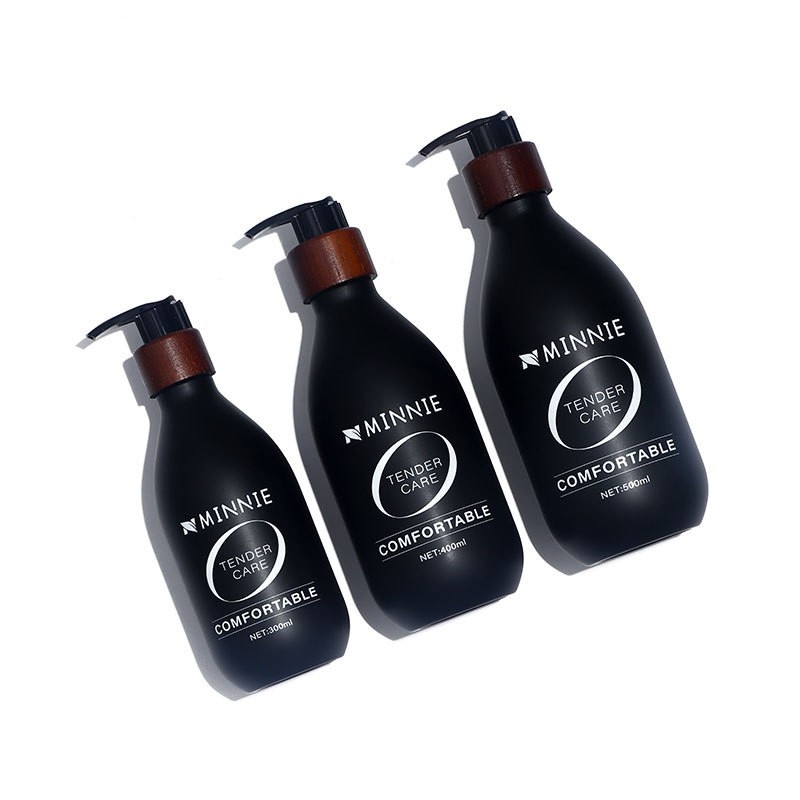 500ml Pressed Shampoo Bottle Empty Bottle Lotion Bottle Walnut Pump Head Pet Bottle Body Wash Dispenser Bottle
