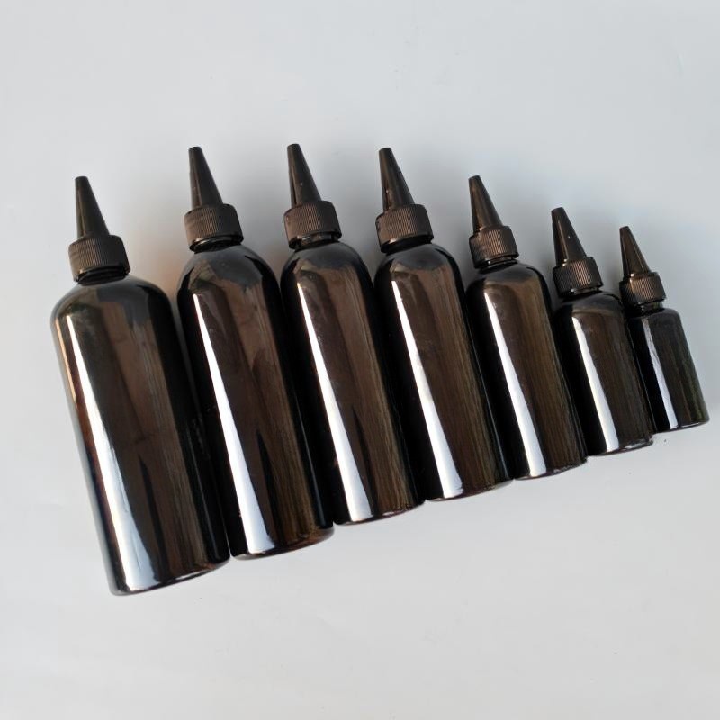 Pet Black Transparent Plastic Small Squeeze Bottles