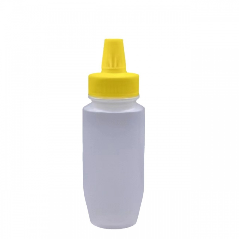 PP translucent plastic squeeze bottle, 180ml, honey bottle, pointed spout cap, salad dressing bottle