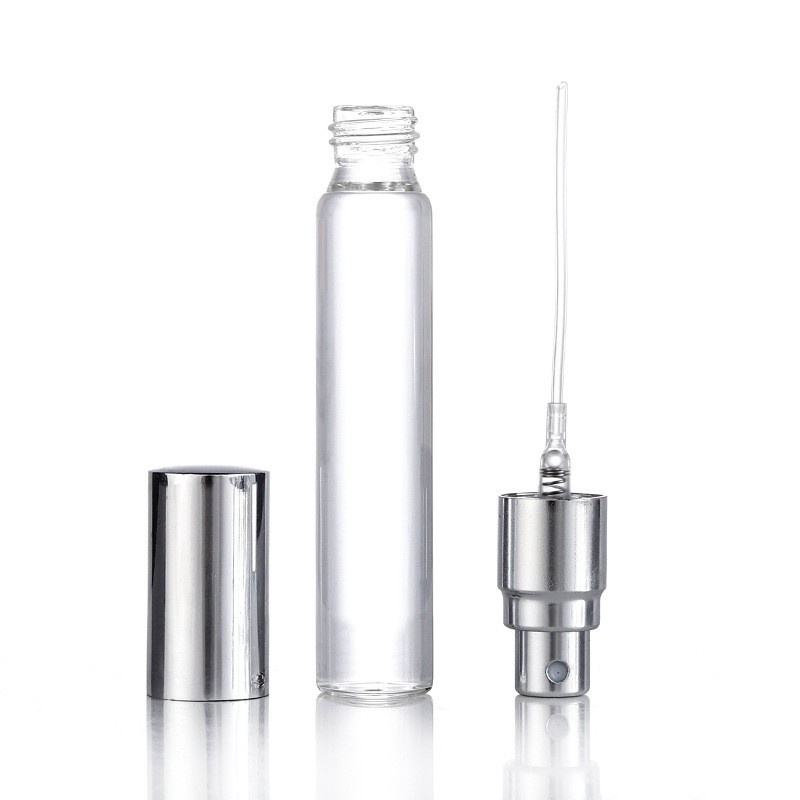 Perfume dispenser, transparent glass cosmetic bottle, 10ml pull-out cap, hydrating, sunscreen, pump spray bottle