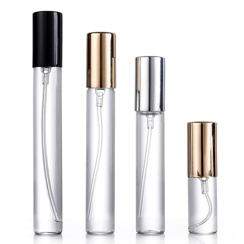 Perfume dispenser, transparent glass cosmetic bottle, 10ml pull-out cap, hydrating, sunscreen, pump spray bottle