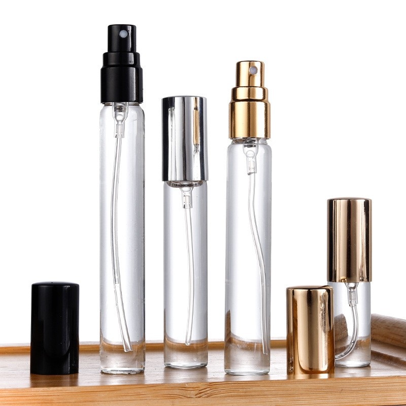 Perfume dispenser, transparent glass cosmetic bottle, 10ml pull-out cap, hydrating, sunscreen, pump spray bottle