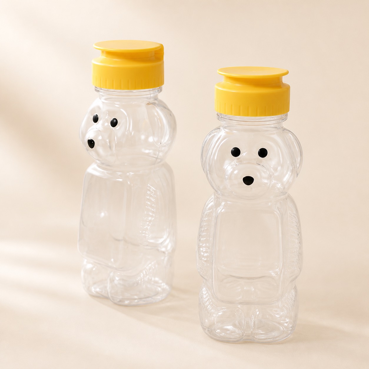 Factory Direct Sale Food Grade PET 150ml~500ml Bear Shaped Plastic Honey Jars and Creative New Student Portable Transparent Bottle
