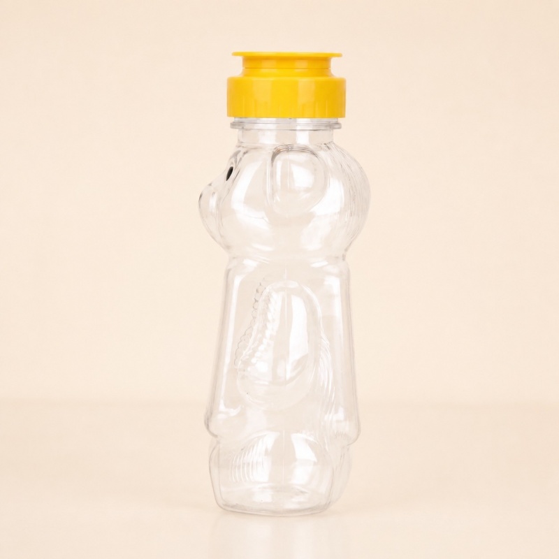 Factory Direct Sale Food Grade PET 150ml~500ml Bear Shaped Plastic Honey Jars and Creative New Student Portable Transparent Bottle