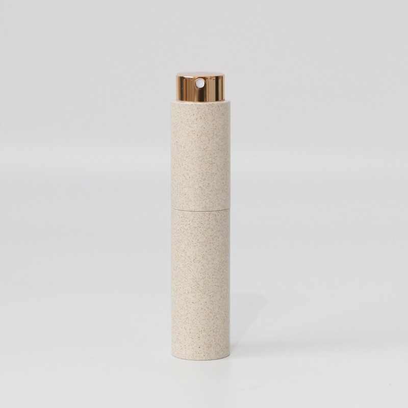 Discount Wholesale Wheat Straw Small Spray Bottle White Pla Biodegradable Dispenser Bottle 10ml Rotary Spray Bottle