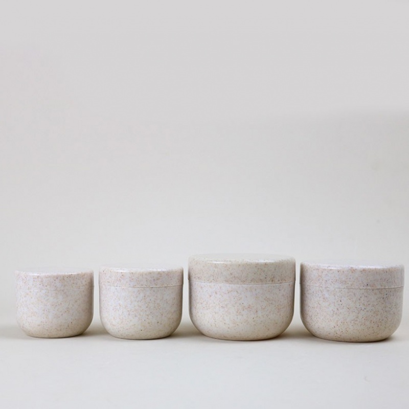 Wheat Straw Environmental Material Degradable Cream Bottle Injection Cream Jar Round Bottom Mask Bottle Cosmetic Packaging Jar