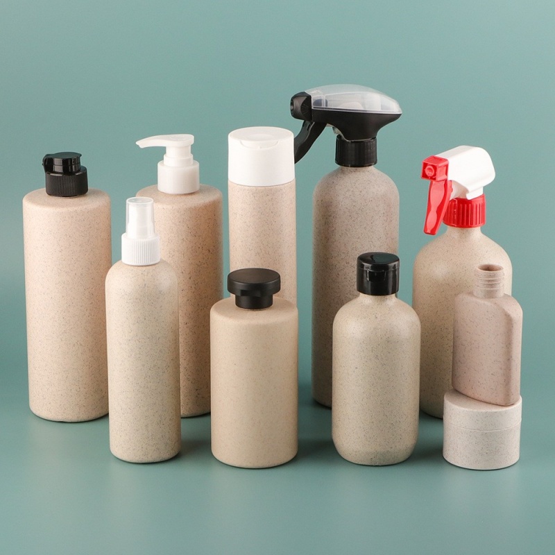Degradable And Environmentally Friendly Wheat Straw Plus Hdpe Plastic Bottle Can Be Customized