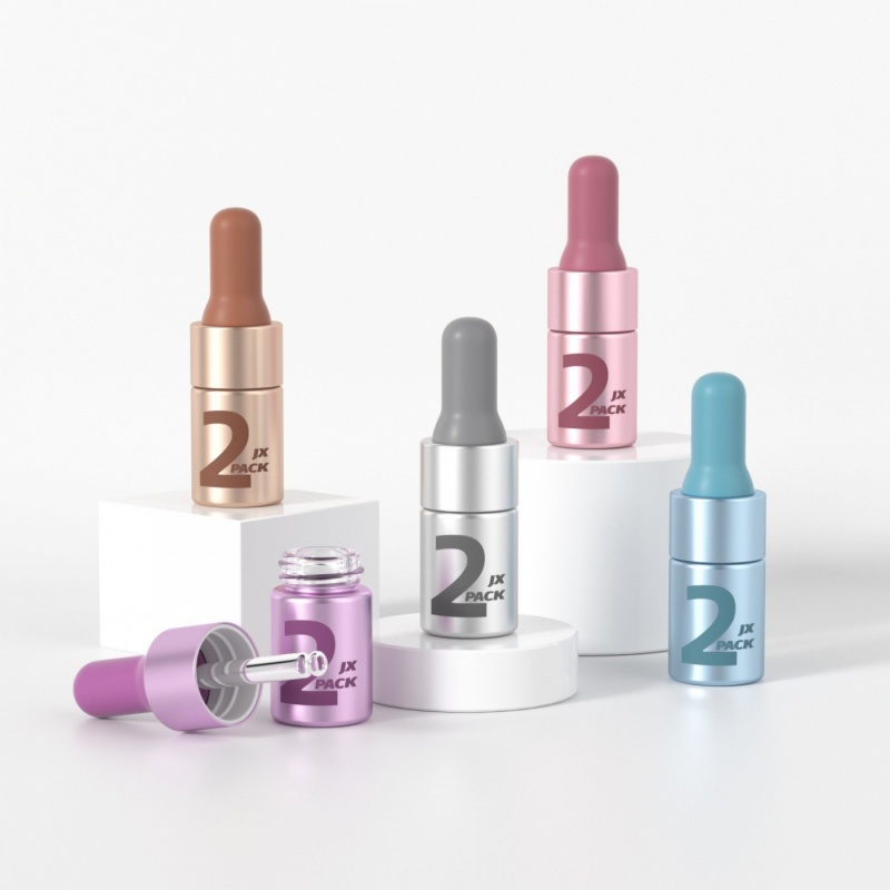 Wholesale 2ml 3ml 5ml 7ml colored rubber-tipped glass essential oil dropper bottles for travel