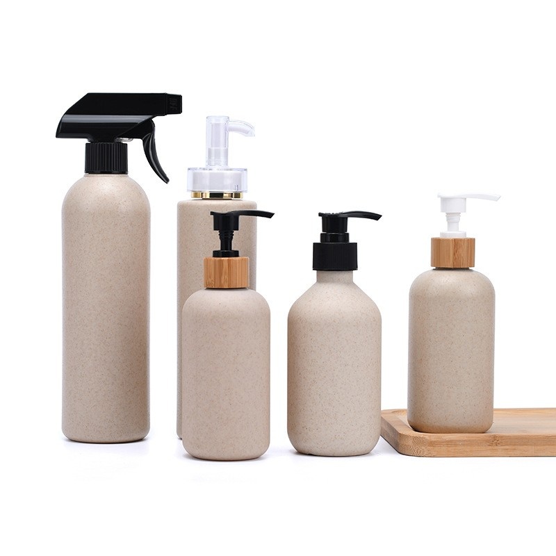 Degradable Wheat Straw Washing Bottle 100ml250ml500ml Cosmetic Skin Care Pressing Lotion Bottle