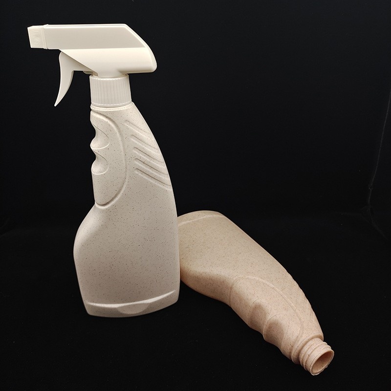 PLA Degradable Plastic Bottle 500ml Spray Gun Bottle Hdpe Material Wheat Straw Environmentally Friendly Plastic Bottle Factory Custom
