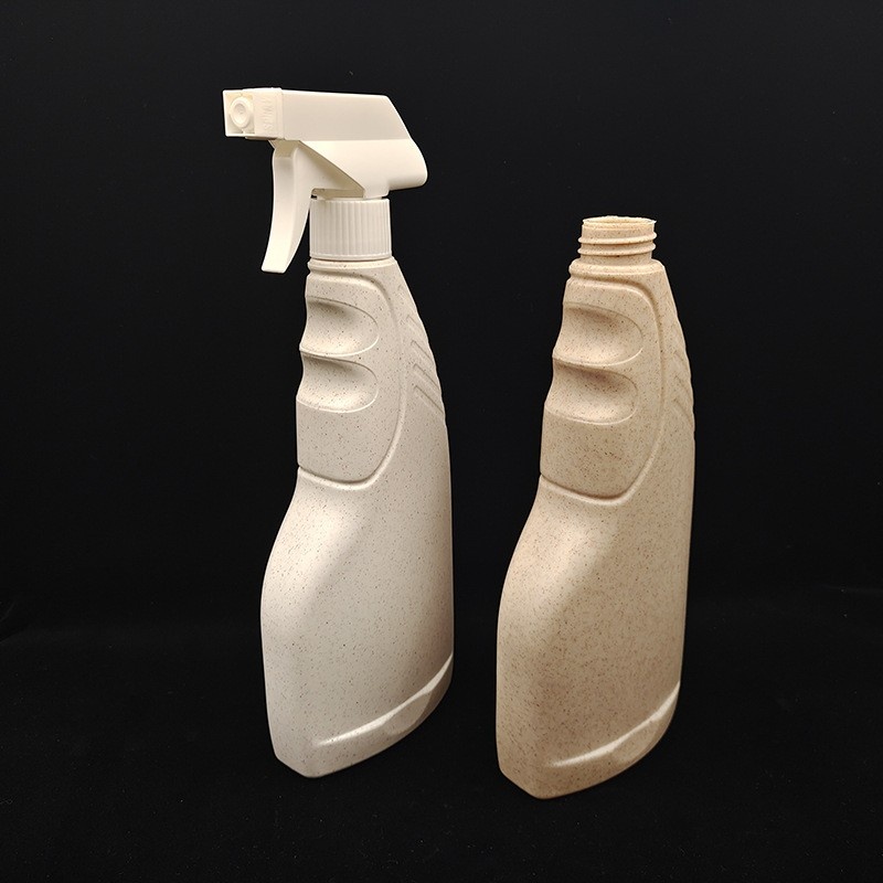 PLA Degradable Plastic Bottle 500ml Spray Gun Bottle Hdpe Material Wheat Straw Environmentally Friendly Plastic Bottle Factory Custom