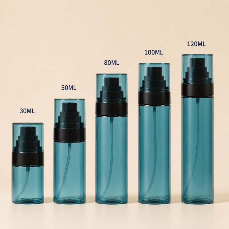 High Quality Reusable Eco-friendly 30ml 50ml 100ml 120ml Cylindrical PET Toner Pump Spray Bottle Fine Mist