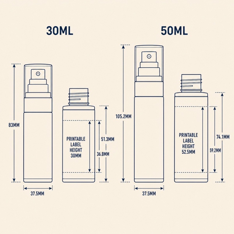 High Quality Reusable Eco-friendly 30ml 50ml 100ml 120ml Cylindrical PET Toner Pump Spray Bottle Fine Mist