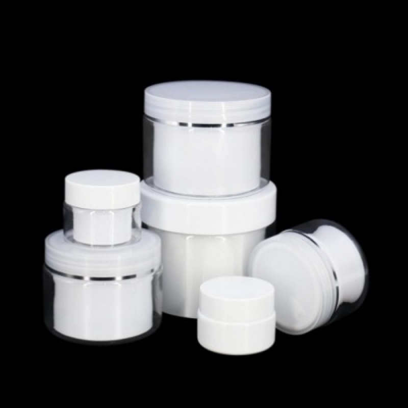Empty White Wide Mouth PP Plastic Cosmetic Jars