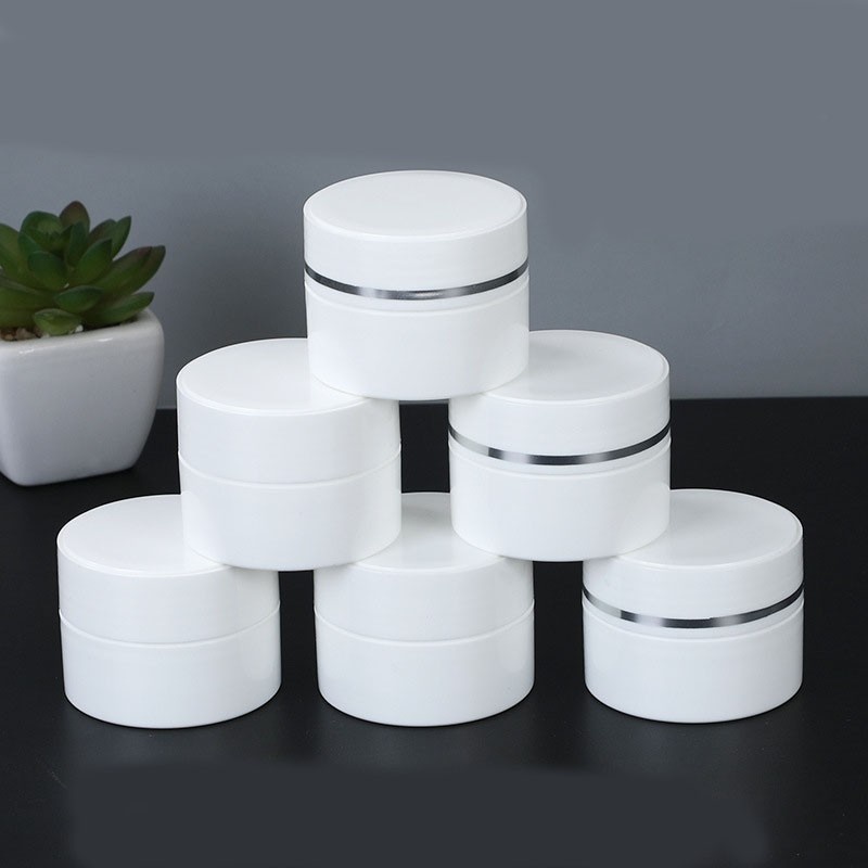 PP double-layer cream jar, 30g cream container with silver trim