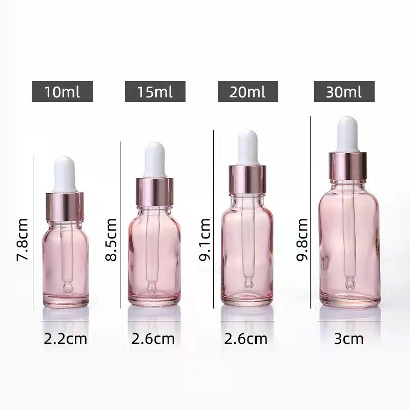 Hot-selling 5-100ML pink essential oil bottle dropper serum bottle
