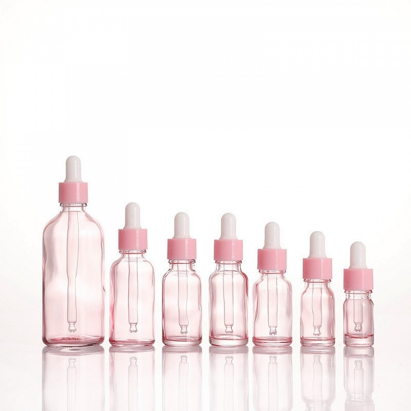 Hot-selling 5-100ML pink essential oil bottle dropper serum bottle