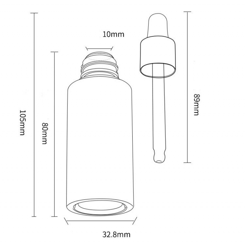 30ml PETG essential oil bottle, thick-bottomed and thick-walled serum dropper bottle