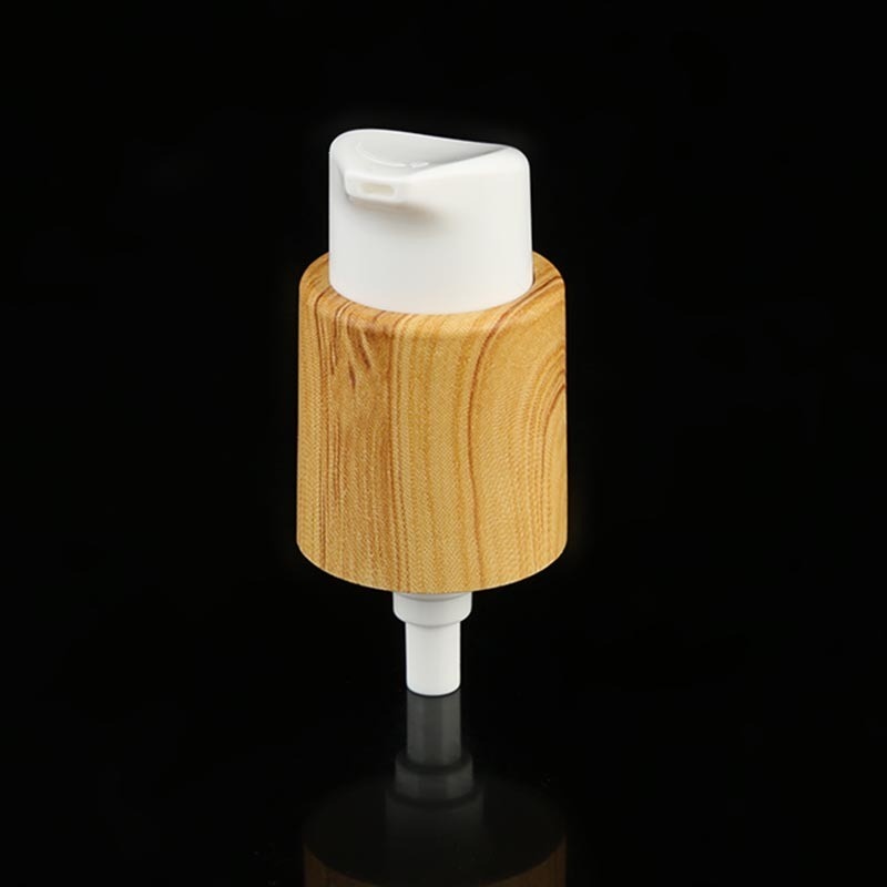 New Bamboo 24_410 Pressing Wood Grain Pp Material Powder Pump Foundation Essence Emulsion Pump