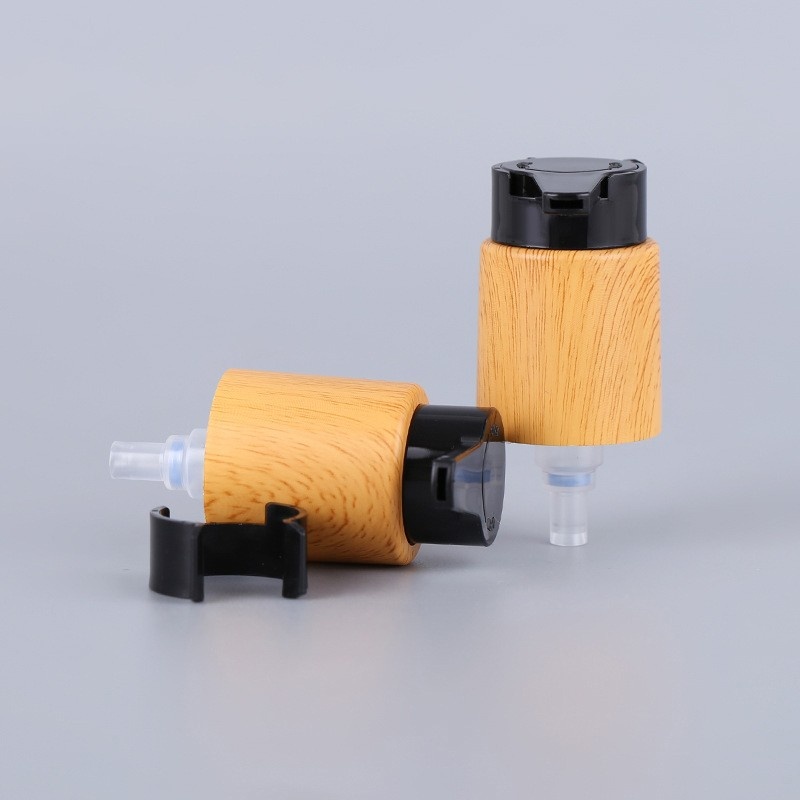 New Water Transfer Wood Grain 24_410 Powder Pump Foundation Essence Emulsion Pump Pp Material Long Nozzle Pump Head